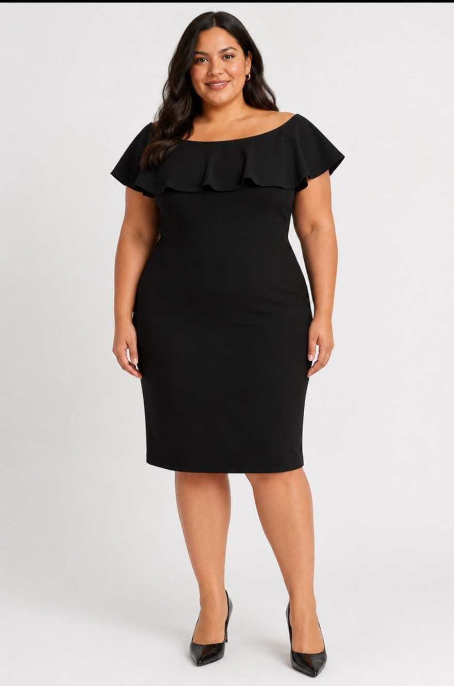 Lafayette 148 Diya Dress Womens Sz 18 Classic Black Minimalist Office LBD Shift